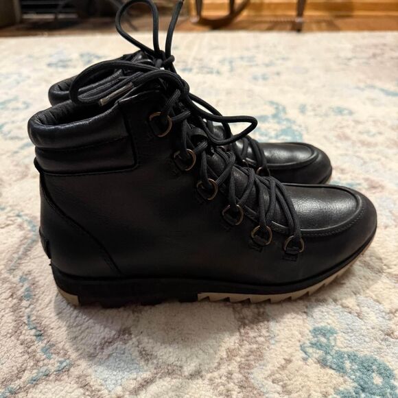 Sorel Harlow Waterproof Leather Lace-up Ankle Booties Size 8 - Picture 7 of 9